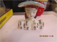 Vtg. Made in Japan Lady Head Bust Vase-3 in. Tall