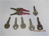 9 Vtg. GM Car Keys & 1 Ford