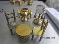 5 pc. Mini Brass Doll House Items