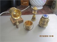 4 pc. Mini Brass Doll House Items