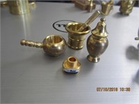 4 pc. Mini Brass Doll House Items