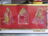 3 Gorham Made in Germany 3 Crystal Ornaments