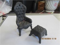 Cast Doll House Victorian Chair & Stool