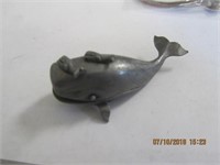 Pewter Whale w/Pr. of Baby Whale Earrings on top