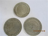 3 Casino Coin Tokens-Ballys & 1987 Resort Int.