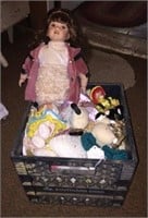 Dandee Doll & Assorted Crocheted Doll Clothes
