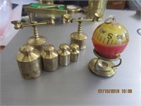 7 pc. Mini Brass Doll House Items