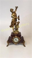 Continental Figural Gilted Mantle Clock