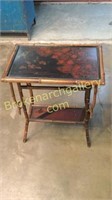 Bamboo Side Table W Lacquered Top