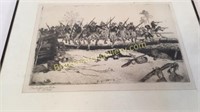 Framed Etching, Military Attack