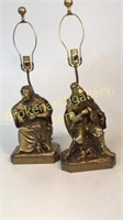 Pair Bronze Figural Lamps