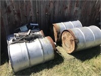 4 Galvanized Barrels