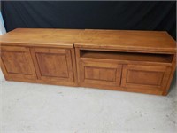 Two solid wood matching cabinets. Each measure 42