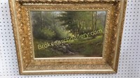 Oil on Canvas Woodland Setting