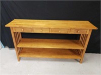 Nice solid wood side table with four drawers and