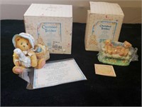 2 collectible cherished teddies figurines