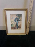 Framed artwork of Civil War soldier