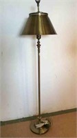 BRASS COLOURED FLOOR LAMP WITH EAGLE FINIAL - 59"
