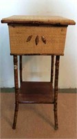 ANTIQUE BAMBOO HIGH TABLE/PLANT STAND WITH