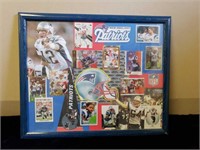 Framed Patriots collage. 22 in x 18 in