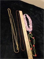 4 beaded necklaces