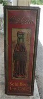 Vintage Vertical Coca Cola Tin Sign 
Overall