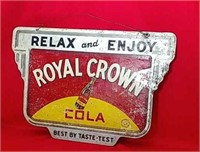Double Sided Painted Tin Royal Cola Die Cut Sign