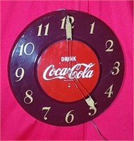 Coca Cola Clock 
17 In, Working Condition