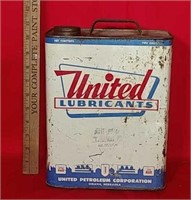 Two Gallon United Lubrications Oil Can