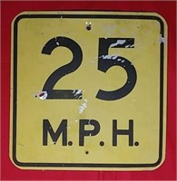 Vintage 25 Mph Speed Limit Sign