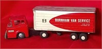 Vintage Tin Burnham Van Service Truck & Trailer