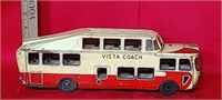 Hayashi Tin Double Decker Vista Coach Friction Toy