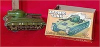 Japanese Tin Litho Us Atomic Tank With Box