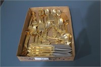 Gold plated flatware set