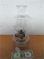 Vintage White Flame Light Co. Glass Oil Lamp