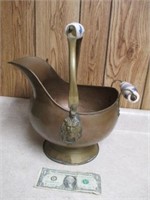 Vintage Copper Watering Pot Pitcher w/ Lion &