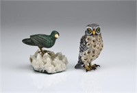 Two decorative bird figures