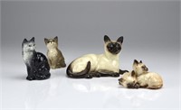 Four Beswick England cat figures