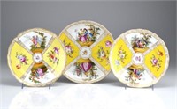 Three Dresden porcelain dishes