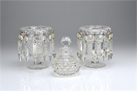 Pair of Anglo Irish cut glass lustres