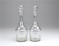 Pair of Georgian cut glass decanters
