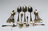 Lot of assorted Georgian silver flatware