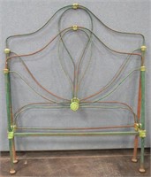Antique Metal Green Twin Bed W/Rails