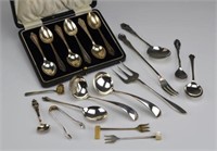 Lot of assorted English silver flatware