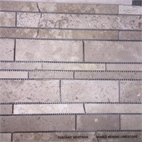 313 Sqft Of Mosaic Limestone Tile, Retail:$591.57