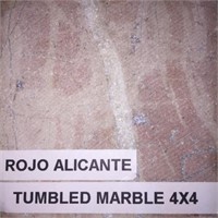490 Sqft Of 4x4 Marble Tile, Retail:$926.10