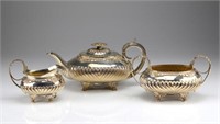 George III English silver tea set