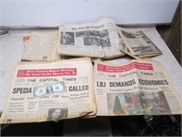 Lot of Vintage Historical Newspapers - JFK,