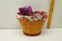 Longaberger Basket with Liner and Protector