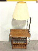 Wooden lamp end table
